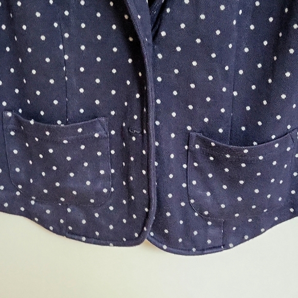 b.young women's blazer,blue with white polka dots,pre-owned US XS - Picture 4 of 9